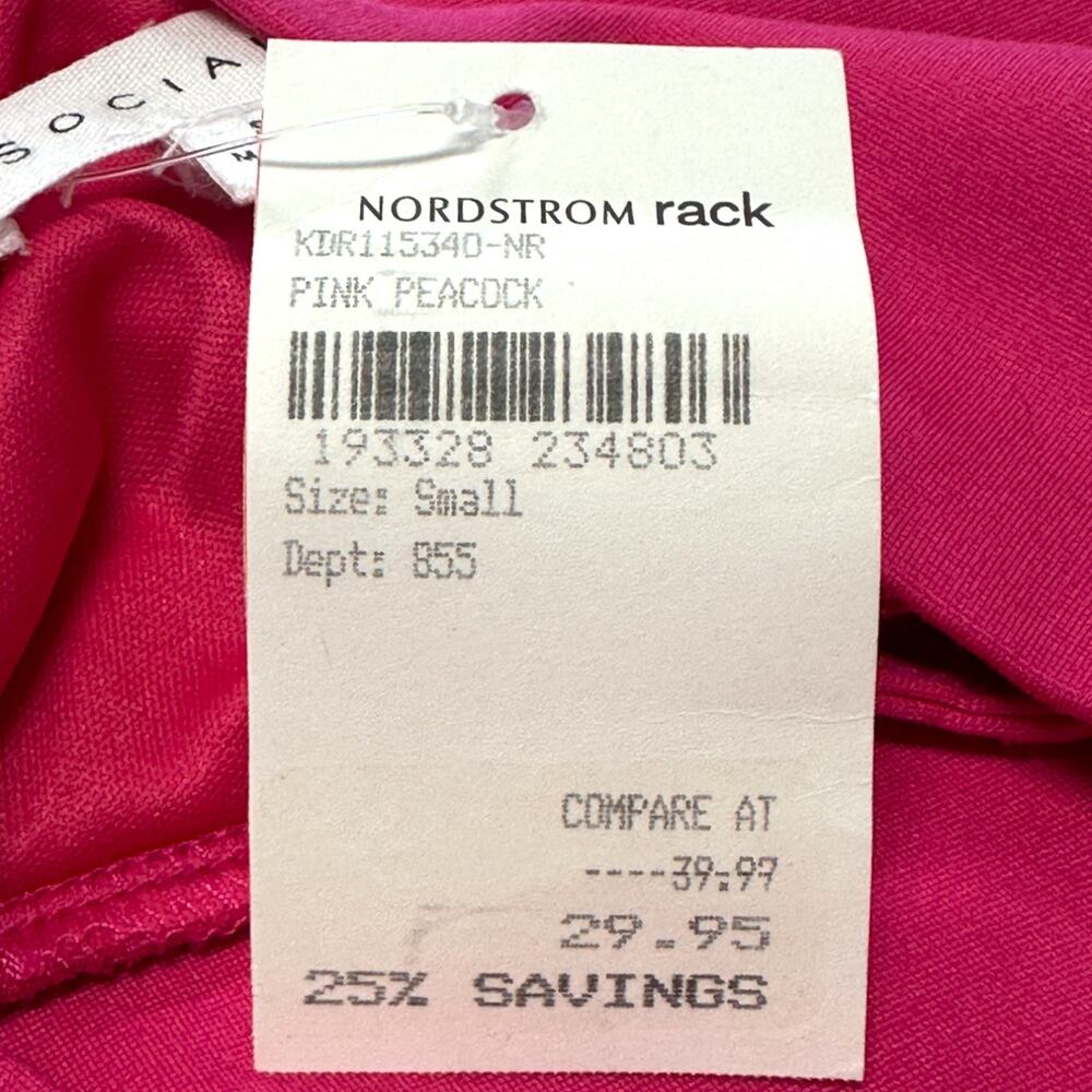 Socialite x Nordstrom | NWT | Small | Cutout Bodycon Mini Dress in Pink Peacock - Picture 9 of 9